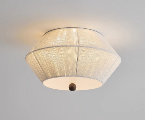 Japanese style wabi-sabi style hemp rope woven bedroom ceiling lamp