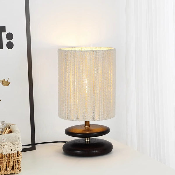 Schlafzimmer-Tischlampe aus Massivholz im japanischen Stil