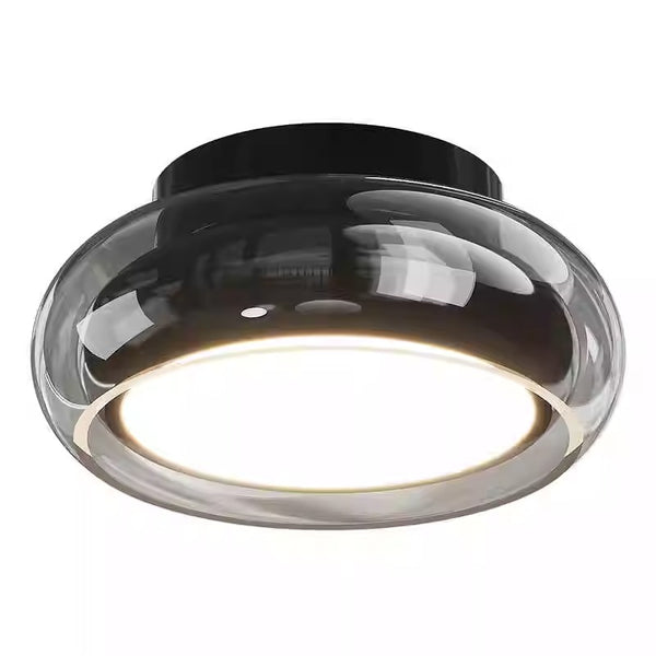 French retro glass ceiling lamp