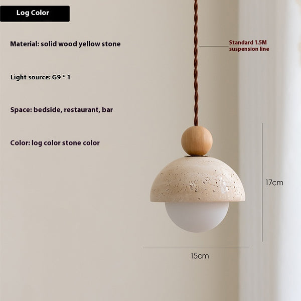 Yellow Travertine Bedside Small Chandelier for Bedroom