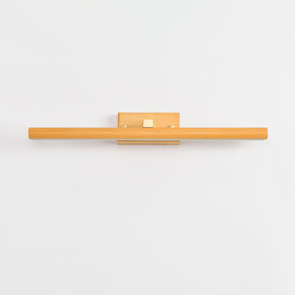 Wandlampe aus massivem Holz mit langem Spiegel