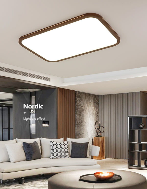LED-Deckenleuchte aus Walnussholz