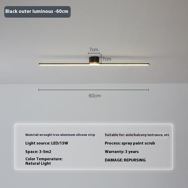 Minimalist long strip ceiling light