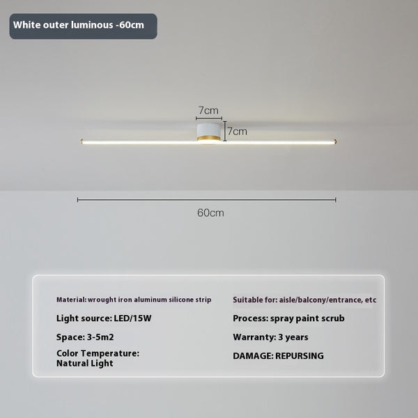 Minimalist long strip ceiling light