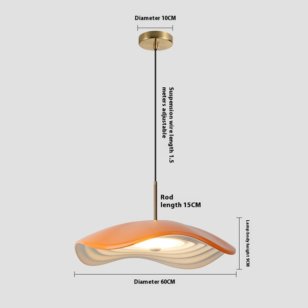 Lampe à suspension de salle à manger en forme de feuille de lotus de style Wabi-sabi