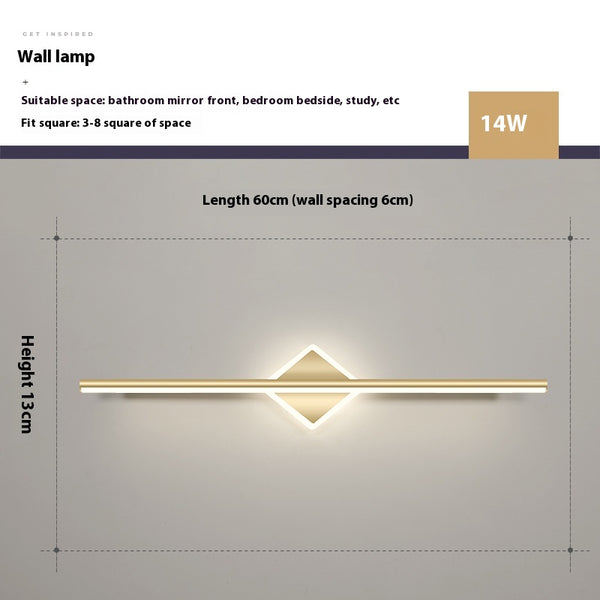 Applique murale créative à miroir à longue bande géométrique