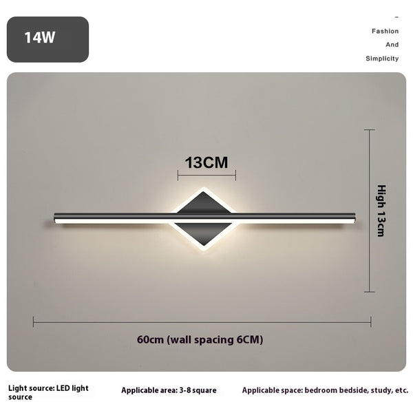 Applique murale créative à miroir à longue bande géométrique