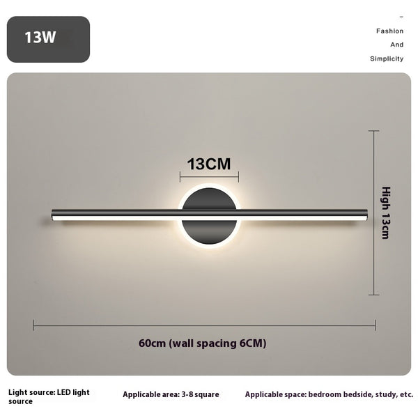 Applique murale créative à miroir à longue bande géométrique