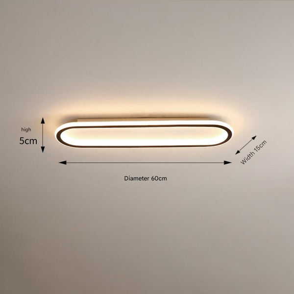 Elliptical strip LED corridor ceiling light