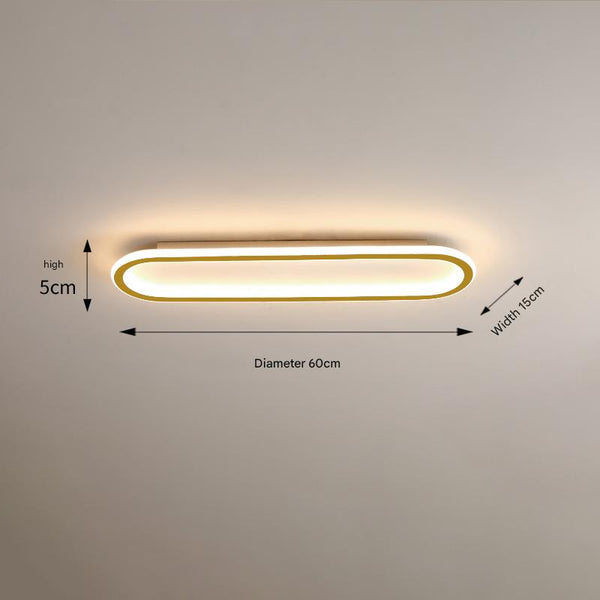 Elliptical strip LED corridor ceiling light