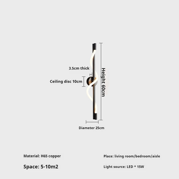 All copper line wall lamp