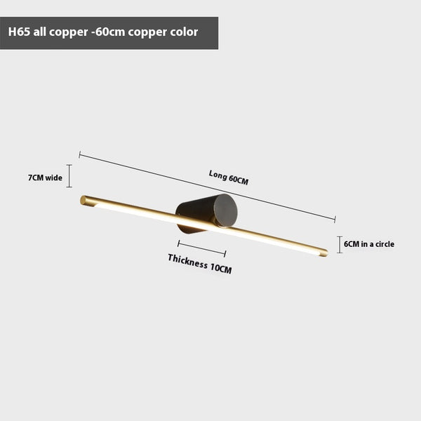 Copper LED mirror wall lamp