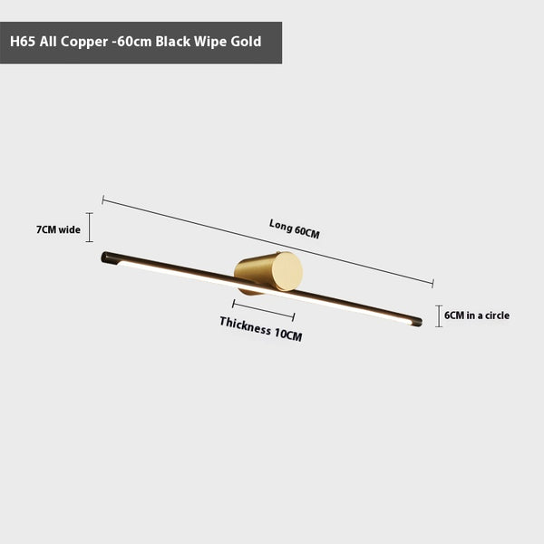 Copper LED mirror wall lamp