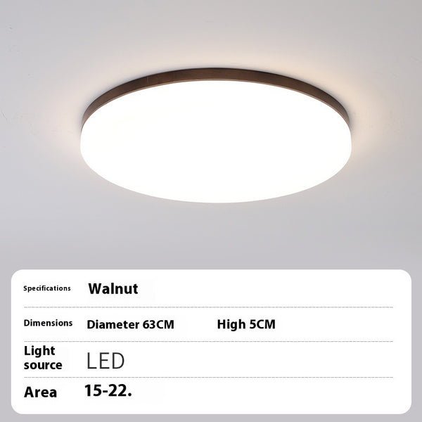 Ultradünne LED-Deckenleuchte aus Massivholz