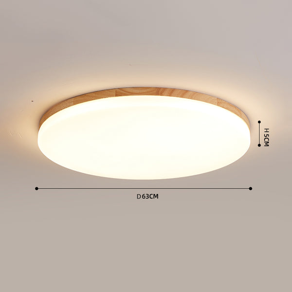Ultradünne LED-Deckenleuchte aus Massivholz