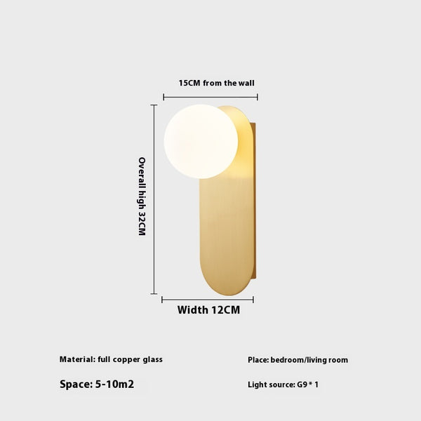 LED aisle glass wall lamp