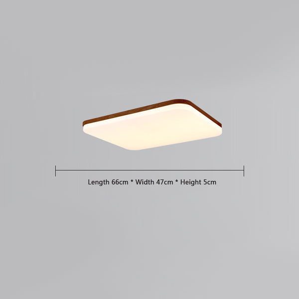 Ultradünne LED-Deckenleuchte aus Massivholz