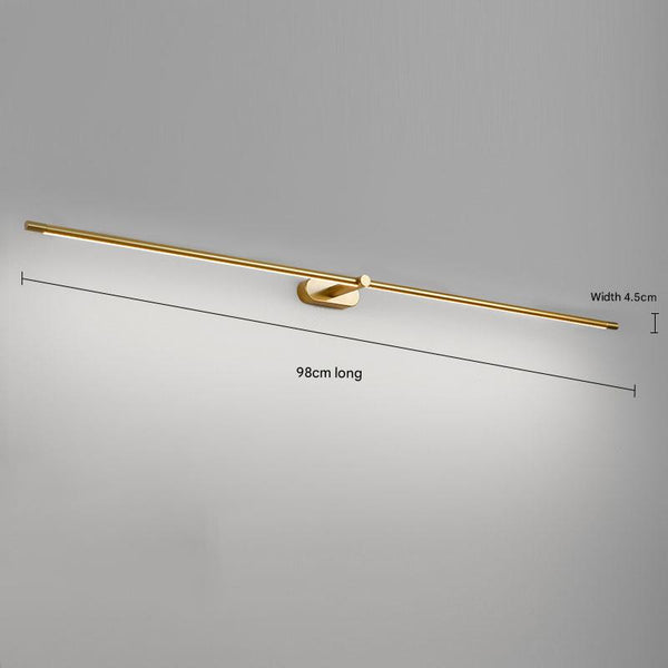 Minimalist black strip led bathroom wall light