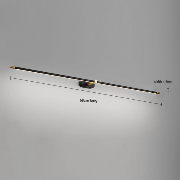 Minimalist black strip led bathroom wall light