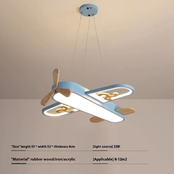 Lustre pour chambre d'enfant en forme d'avion couleur macaron