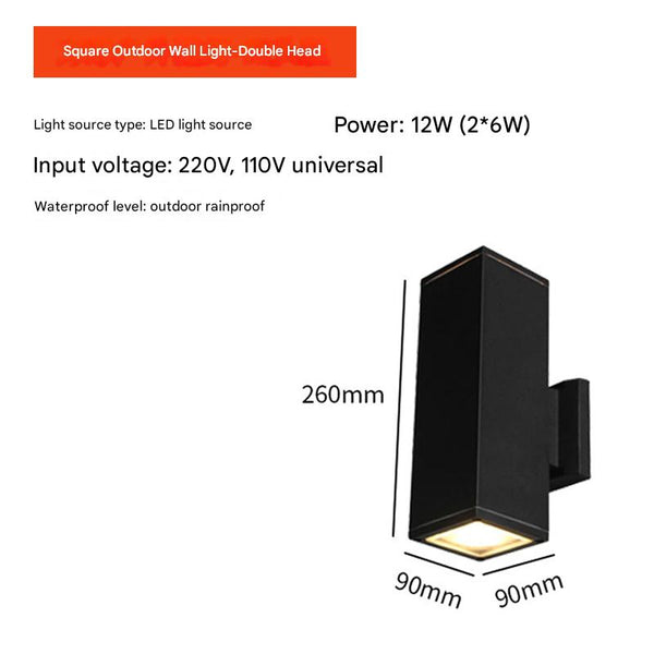 LED outdoor garden waterproof double head wall lamp