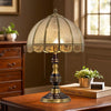 Retro full copper glass bedroom living room study table lamp