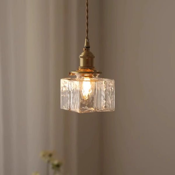 Japanese style vintage brass glass dining room bedroom Pendant light