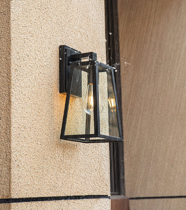 Black outdoor waterproof courtyard garden exterior villa wall lamp