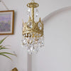 Vintage brass crystal chandelier