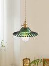 Lustre en verre vert frais