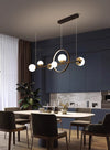 Nordic LED long strip magic bean restaurant chandelier