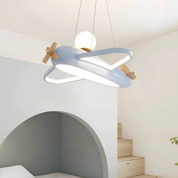 Lustre avion de style crème pour chambre d'enfant