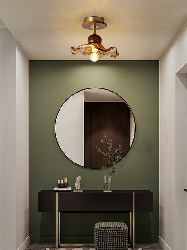 Amerikanische Retro-Deckenlampe aus Glas für den Flur