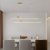 All-copper minimalist long strip restaurant chandelier
