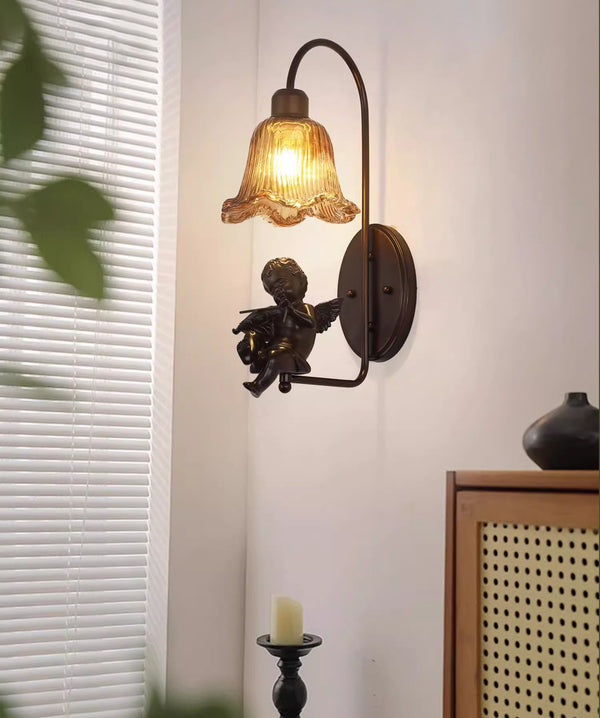 Creative retro bedroom bedside aisle wall lamp