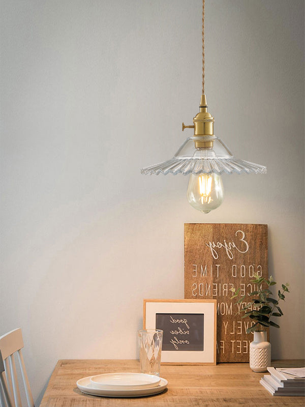 Lustre en verre vert frais
