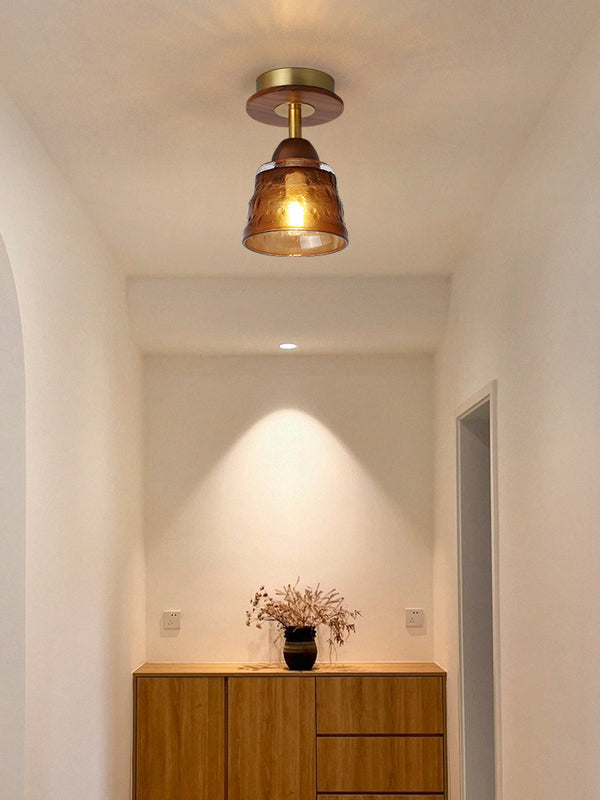 Amerikanische Retro-Deckenlampe aus Glas für den Flur