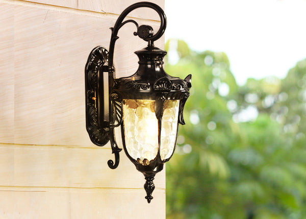 Retro outdoor waterproof villa door balcony corridor wall lamp