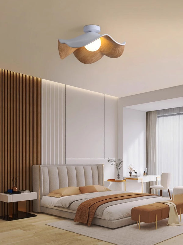 Creative retro lotus leaf bedroom corridor ceiling lamp