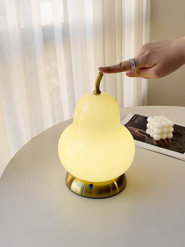 Cremefarbene Birnen-Tischlampe