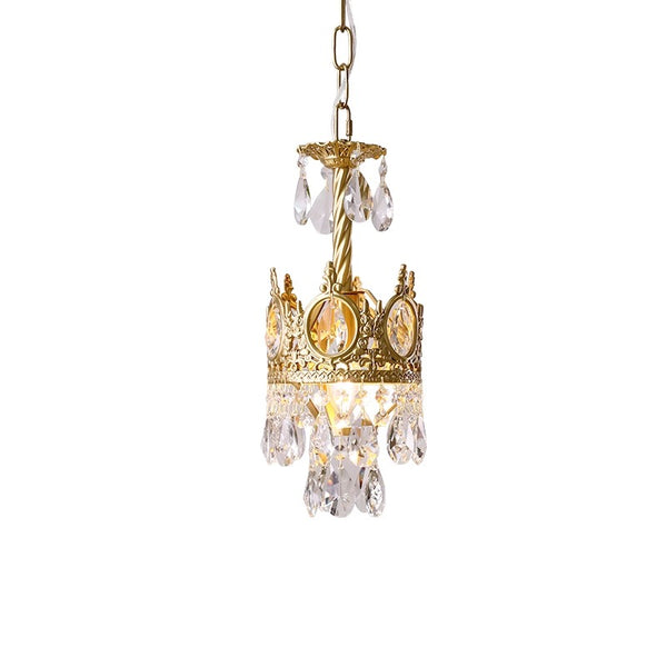 Vintage brass crystal chandelier