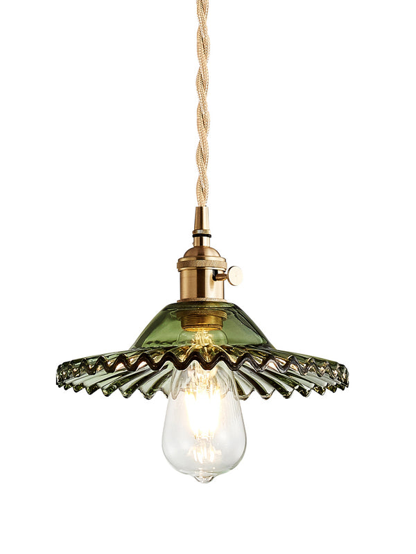 Lustre en verre vert frais