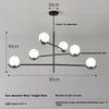Lustre noir en forme de haricot magique long
