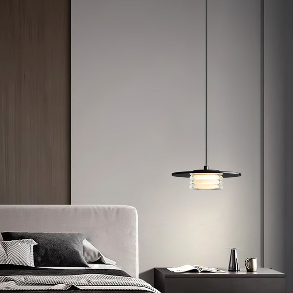 Nordic simple black bedroom bedside chandelier