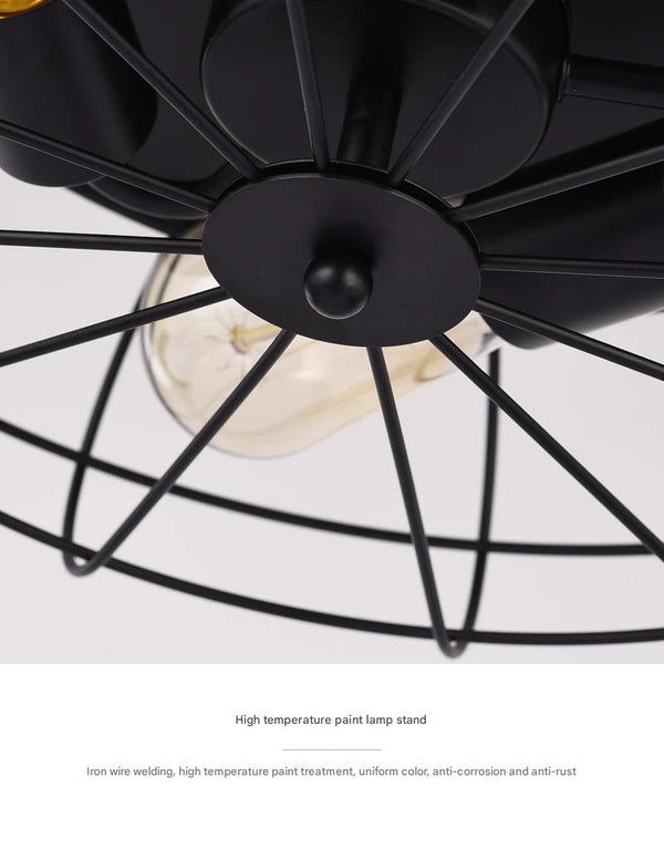American retro bedroom corridor iron ceiling lamp