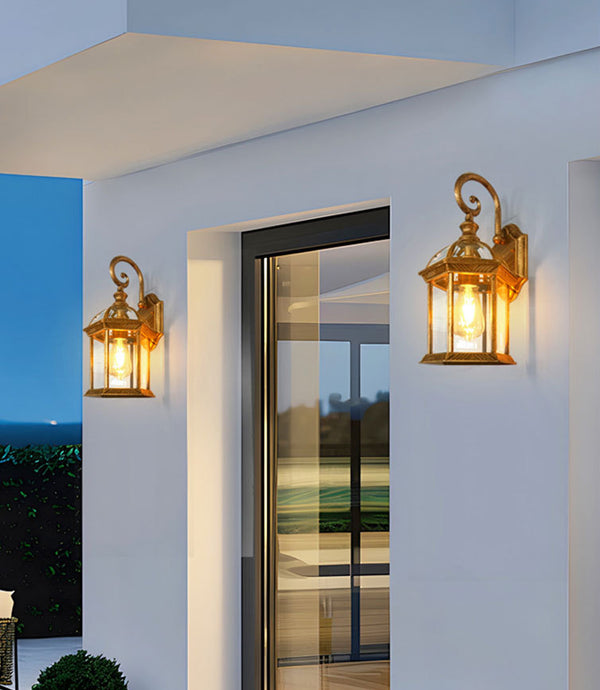 American retro outdoor waterproof courtyard corridor balcony wall lamp