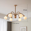 Japanese style solid wood glass bedroom chandelier