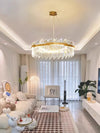 French light luxury LED living room crystal chandelier