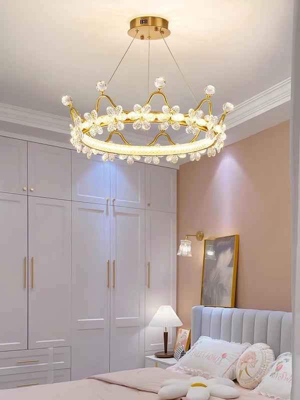 Creative Crown Crystal Bedroom Chandelier