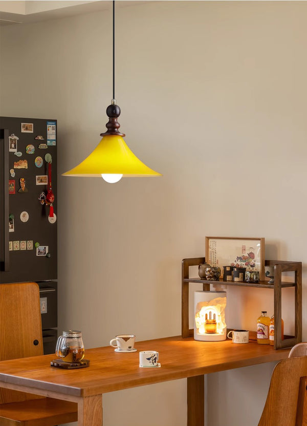 Medieval style solid wood glass bedroom bedside chandelier